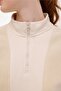 Alexa Women's Beige Stand Collar Sweatshirt - 4