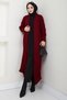 Shawl Collar Pocketed Knitwear Cardigan Claret Red Hm2534