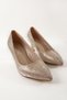 Women's Gold Gold Print Pointed Toe Evening Shoes