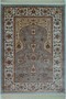 Bamboo Yarn Woven Mihrap Prayer Rug with Shiny Buttons in Cream and Gray Colors (83X125 cm)