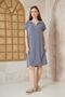 Women's Gray Loose Cut Polo Collar Short Sleeve Casual Comfortable Midi Long Summer Dress 700-2883308 - 4