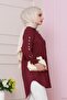 Tunic with Detailed Sleeves - Burgundy - 3
