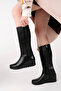 حذاء جلد طبيعي أسود للنساء TRC-2007 - 2