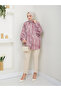 Patterned Jessica Shirt Standard Size Long Sleeves 2503 Bordo - 3