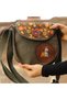 Cat and Dog Cross Braided Handbag Ethnic Bohemian Style - Green
