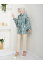 Patterned Jessica Shirt Standard Size Long Sleeves 2503 Emerald - 3