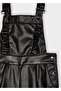 Black Girl Leather Winter Jumpsuit - 4