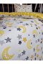 5 Pieces 90X130 Baby Sleeping Set - Crescent Star Yellow Quilt Pillow Sheet Set - 2