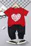 Children's Written Heart Printed Cotton T-Shirt