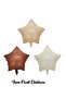 Retro Star Set Foil Balloon Brown Caramel Beige 18" 45 cm 3 Pcs Coffee Tones