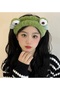 Furry Plush Green Color Headband with Googly Eyes Frog and Heart Figures