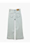 Cotton Stone Detailed Wide Leg Denim Trousers - 2
