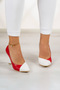 Jatqılı Plus Red White Goblet Heeled Shoes - 3