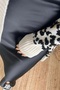 Black Elastic Waist Straight Satin Skirt - 4
