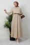 Capes Drawstring Dress Beige - 2