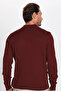 Men's Slim Fit Slim Fit Half Turtleneck Solid Burgundy Knitwear Sweater - 5