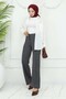 Buttoned Palazzo Trousers Anthracite 3043 - 5