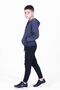 Plain Kangaroo Pocket Hooded Boy's Top and Bottom Tracksuit Set - 3
