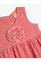 Floral Appliqued Floor Detailed A-Line Sling Dress - 3