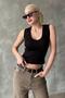 Black V-Neck Women's Undershirt Mg2292 - 3