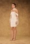 Ecru Sandy Gathered Rochie scurta de seara de nunta - 3