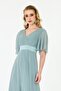 Çağla Chiffon Pleated Long Evening Dress - 2