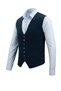 Men's Buttoned Sports / Classic Knitwear Knitted Sleeveless Petrol Vest - 3