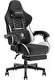 Dowinx LS 6658B Ergonomic High Back Gaming Chair with Lumber Support - Black and White