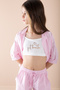 Pink Half Sleeve Girl's 3 Piece Cropped Suit 20325 - 5