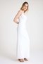 White Square Neck Straight Slim Fit Slit Wedding Dress Promise Dress Engagement Dress - 3