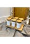 6-Piece Bamboo Vacuum Lid Glass Spice Rack/Suction Stand - 5