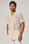 Short Sleeve Natural Geometric Resort Shirt