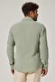 Long Sleeve Double Face Green Men's Shirt - 4