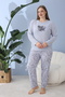 Women's Battal Milan Fabric Pajamas Set Plus Size Long Sleeve - 3
