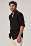 Long Sleeve Double Face Black Men's Shirt - 5