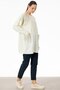 Sausage Collar Tricot Tunik with Rhinestones on the Shoulders and Pockets Ekru