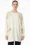 Sausage Collar Tricot Tunik with Rhinestones on the Shoulders and Pockets Ekru - 3