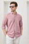 Men's Shirt Striped Cotton Linen Modern Slim Fit Shirt - 2