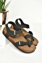 H 777786002   Women's Black Suede Sandals - 8