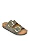 P 777517402   Brown Suede Double Banded Women's Slippers - 7