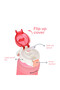 Water Bottle 550ml with Straw - Pink - 3