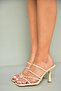 P 590033909   Beige Thick Heeled Women's Shoes - 5