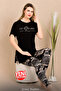 Lady Floral Print New Season Tights Short Sleeve Pajamas Set 12485 - 3