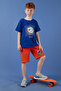 Cotton Regular Fit Crew Neck Shorts Top and Bottom Set Boy's Suit6212008