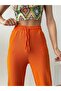 Women's Orange Pleated Leg Trousers - 3