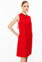 Mini Length Dress with Rhinestone Neckline - 4
