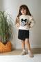 Girl's Shorts Skirt Suit Minnie Embroidered