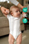 100% Cotton 8-Piece Baby Bodysuit - White Bodysuit with Short Sleeves and Snaps