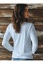 Women's White Lucky Heart Balloon Printed Crew Neck Oversize Sweatshirt - 2