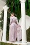 Dress with Bow Detail on the Shoulder, Dusty Rose - 4